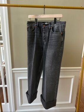 Madewell Washed Black Straight Jeans